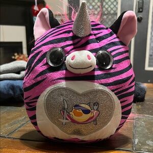 Pink and Black Zebra Unicorn Plush